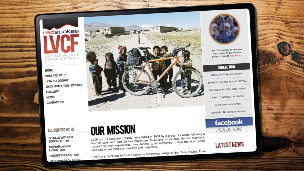 LVCF web design for charity