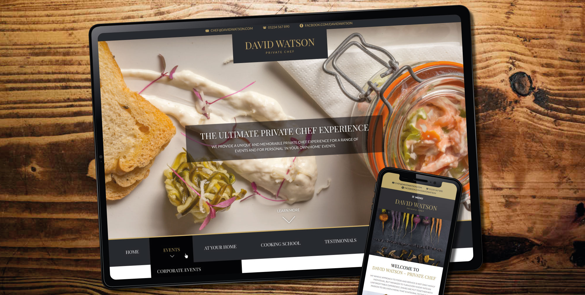 Chef WordPress theme web design, London